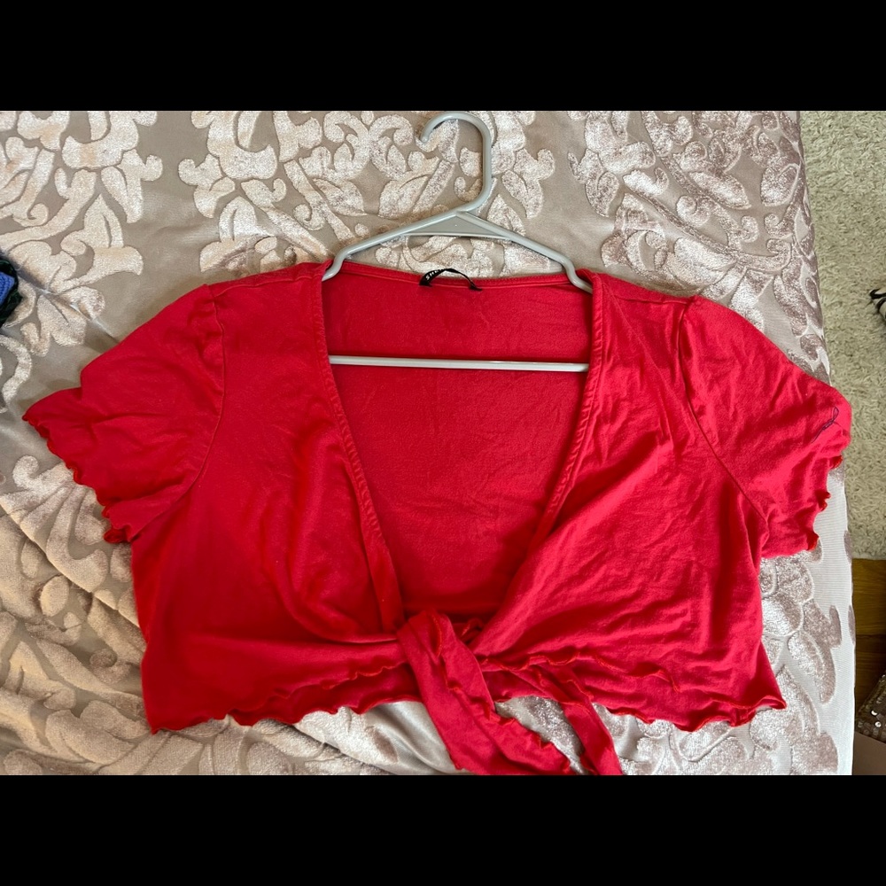 Red crop top